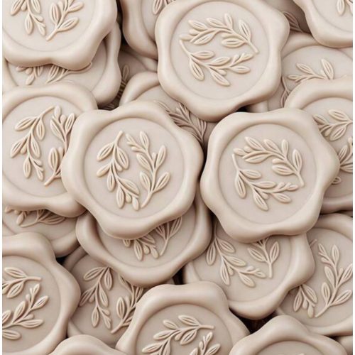 Viaszpecsét bézs olívaág minta 10 db