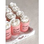 Mini szappanrózsa RÓZSASZÍN, fekete felirattal box 5x10 cm