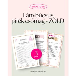 Lánybúcsús játék csomag - ZÖLD (3 db játék)