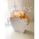 Kagyló dobozos selyemvirág Box - 25x25 cm - SZÜLŐKÖSZÖNTŐ AJÁNDÉK