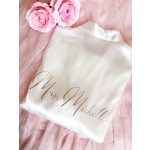 Szatén készülődős köntös esküvőre - FEHÉR