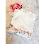 Szatén készülődős köntös esküvőre - FEHÉR