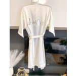 Szatén készülődős köntös esküvőre - FEHÉR