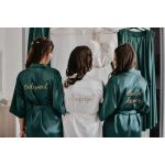 Szatén készülődős köntös esküvőre - FEHÉR