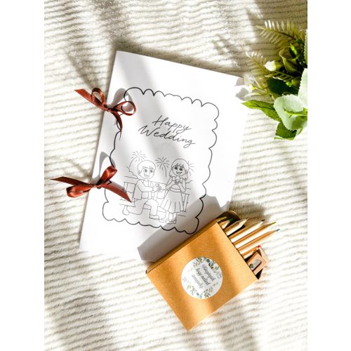 Happy Wedding - Esküvői színező + ceruza szett