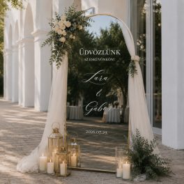 LADY GARDEN - ESKÜVŐI TÜKÖR MATRICA - EGYEDI FELIRATTAL