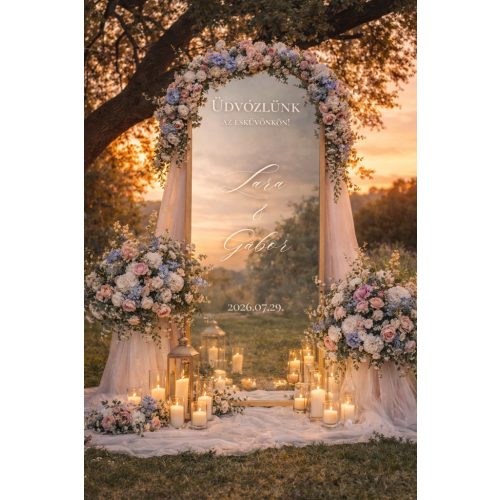 LADY GARDEN - ESKÜVŐI TÜKÖR MATRICA - EGYEDI FELIRATTAL