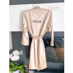 Szatén készülődős köntös esküvőre - PEZSGŐ