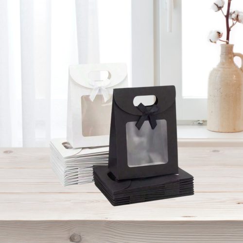 Köszönetajándék - Ablakos díszdoboz masnival 16x12x6cm 