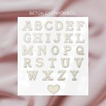 Műszőrmés esküvői / menyasszonyi papucs - gyöngy betűkkel