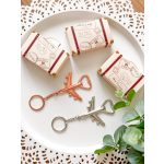 Repülőgép kulcstartó/sörnyitó + bőrönd doboz, egyedi felirattal - köszönetajándék 