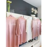 Szatén készülődős köntös esküvőre - DUSTYPINK 