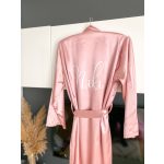 Szatén készülődős köntös esküvőre - DUSTYPINK 