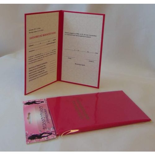 Lánybúcsús bizonyítvány, pink