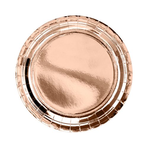 PAPÍR TÁNYÉR, ROSEGOLD, D23CM, 6DB/CS