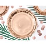 PAPÍR TÁNYÉR, ROSEGOLD, D23CM, 6DB/CS