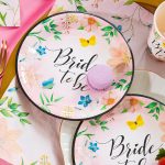 PAPÍR TÁNYÉR, VIRÁGOS, BRIDE TO BE, D18CM, 6 DB/CS