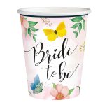 PARTY POHÁR, VIRÁGOS, BRIDE TO BE, 6 DB/CS, 220 ML