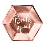 PAPÍR TÁNYÉR, ROSEGOLD, BRIDE SQUAD, D23CM, 6DB/CS