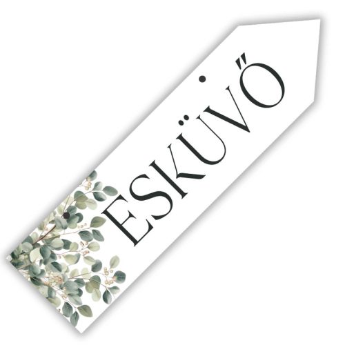 Nyomtatott fa nyíl jobb - Esküvő 30cm