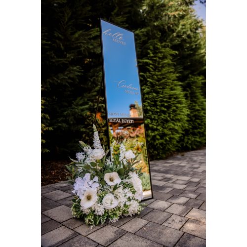 WEDDING DAY - ESKÜVŐI TÜKÖR MATRICA - EGYEDI FELIRATTAL