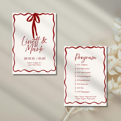 Hullámok és masni – Prémium Esküvői Meghívó