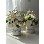 Házikó kaspós virág dekoráció, 25 cm - SZÜLŐKÖSZÖNTŐ AJÁNDÉK