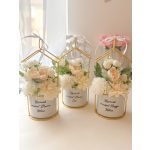 Házikó kaspós virág dekoráció, 25 cm - SZÜLŐKÖSZÖNTŐ AJÁNDÉK