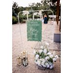 Fehér állvány (üdvözlőtáblákhoz, nagy képekhez) - BÉRLÉSSEL