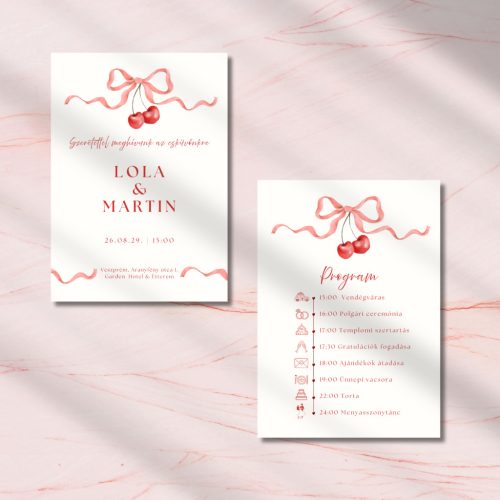 Cherry Love – Prémium Esküvői Meghívó