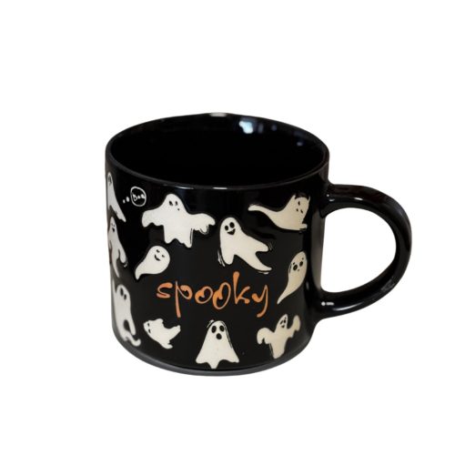 Spooky / szellemes fekete bögre HALLOWEEN 10x9cm