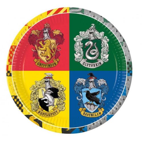 HARRY POTTER, HOGWARTS HÁZAK, TÁNYÉR, 23 CM, 8 DB/CS