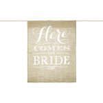 ZSÁKVÁSZONBÓL KÉSZÜLT FOLYOSÓJEL, ITT JÖN A MENYASSZONY