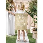 ZSÁKVÁSZONBÓL KÉSZÜLT FOLYOSÓJEL, ITT JÖN A MENYASSZONY