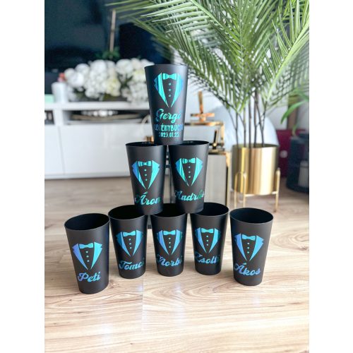 RE POHÁR, Legénybúcsús pohár (többféle design) 500 ml