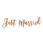 JUST MARRIED, ROSE GOLD, 20X77 CM, BANNER