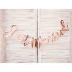 JUST MARRIED, ROSE GOLD, 20X77 CM, BANNER