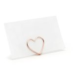 ÜLTETŐKÁRTYA TARTÓ, SZÍV, 2,5 CM, PEZSGŐ/ROSEGOLD SZÍNŰ, 10 db