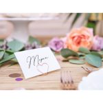 ÜLTETŐKÁRTYA TARTÓ, SZÍV, 2,5 CM, PEZSGŐ/ROSEGOLD SZÍNŰ, 10 db