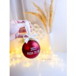 CHRISTMAS RED / KARÁCSONYI PIROS - Karácsonyi gömb (névre szóló, egyedi felirattal) 8 CM