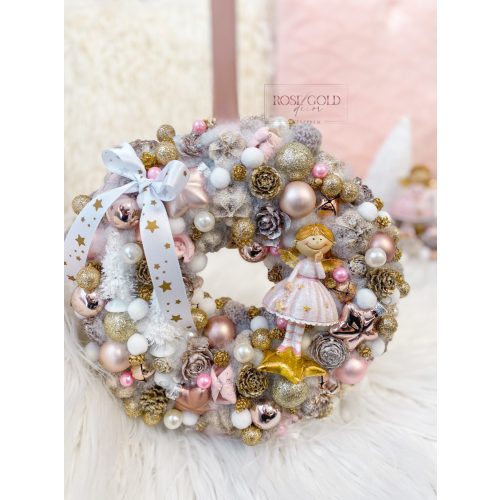 Rózsaszín kislányos ajtókopogtató  24 cm