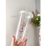 Prémium akril pohár szívószálas, 750 ml