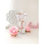 Prémium akril pohár szívószálas, 750 ml