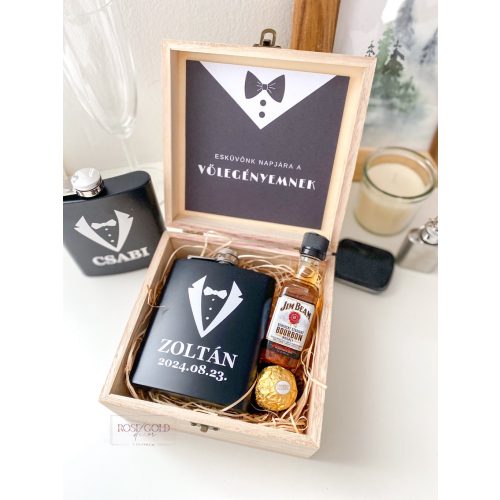 GROOMSMAN - Fa dobozos, férfi tanú felkérő box (ÚJRA KAPHATÓ)