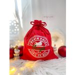 North Pole -Egyedi Mikulás zsák, pamut, 30 cm