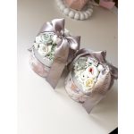 Mini Selyemvirág box - EGYEDI szalaggal 12 cm - SZÜLŐKÖSZÖNTŐ AJÁNDÉK (MEGÚJULT)
