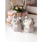 Mini Selyemvirág box - EGYEDI szalaggal 12 cm - SZÜLŐKÖSZÖNTŐ AJÁNDÉK (MEGÚJULT)