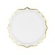 PAPÍR TÁNYÉR, FEHÉR, ARANY SZEGÉLLYEL, 18.5 CM 6 DB/CS