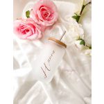 Prémium matt szívószálas üveg pohár, 500 ml