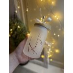 Prémium matt szívószálas üveg pohár, 500 ml